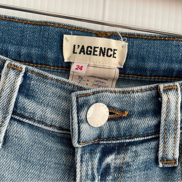 L’AGENCE skinny distressed crop length jeans size 24 - Picture 7 of 13